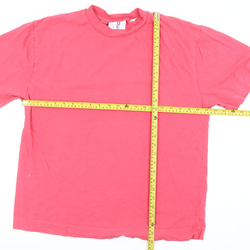 Collusion Men’s Pink Cotton Crew Neck Short Sleeve T-Shirt L