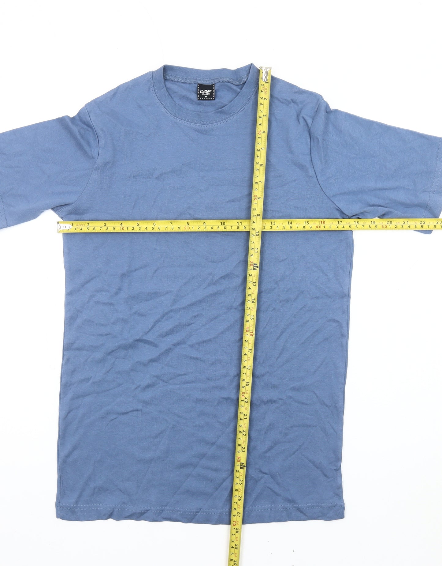 Cotton Traders Mens Blue M Crew Neck Short Sleeve Cotton T-Shirt
