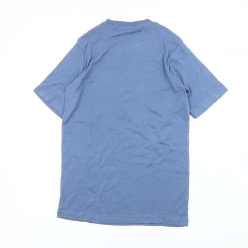 Cotton Traders Mens Blue M Crew Neck Short Sleeve Cotton T-Shirt