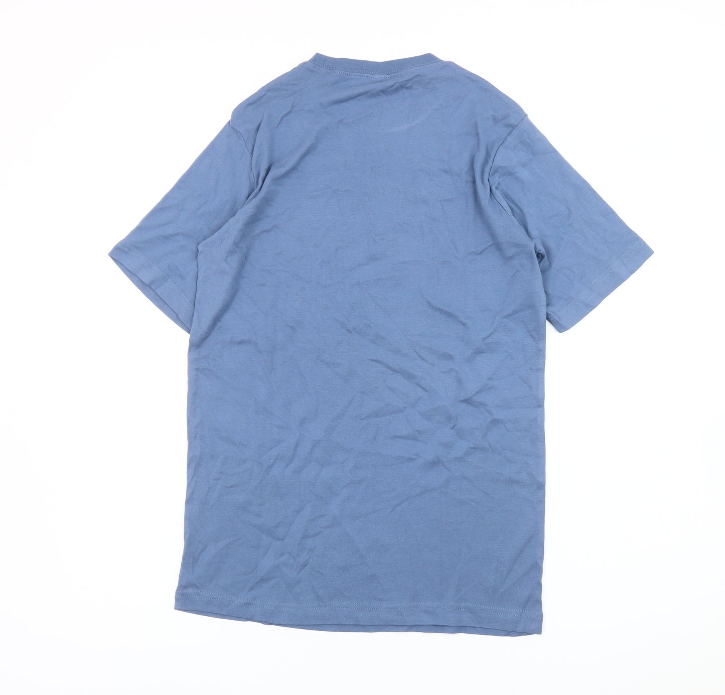 Cotton Traders Mens Blue M Crew Neck Short Sleeve Cotton T-Shirt