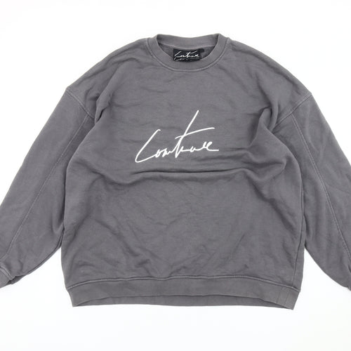 Couture Men's Grey Crew Neck Sweatshirt S Regular Fit Pullover