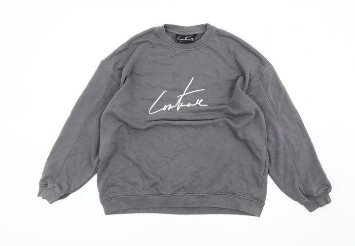 Couture Men's Grey Crew Neck Sweatshirt S Regular Fit Pullover