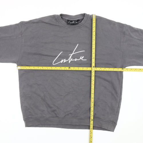 Couture Men's Grey Crew Neck Sweatshirt S Regular Fit Pullover