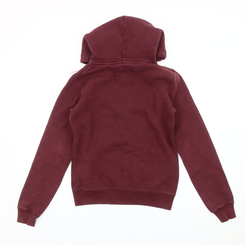 Jack Wills Womens Red Hoodie Size 8 Pullover Logo Casual