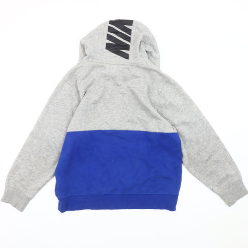 Nike SB Boys Grey Blue Pullover Hoodie 12-13 Yrs Logo Skateboarding