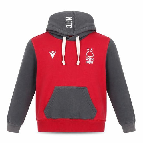 Macron Boys Red Grey NFFC Pullover Hoodie XS Football Sweatshirt