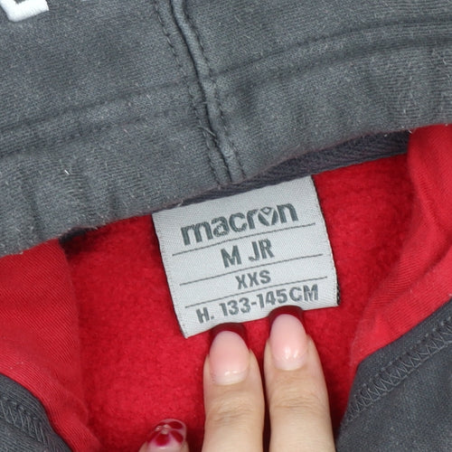 Macron Boys Red Grey NFFC Pullover Hoodie XS Football Sweatshirt