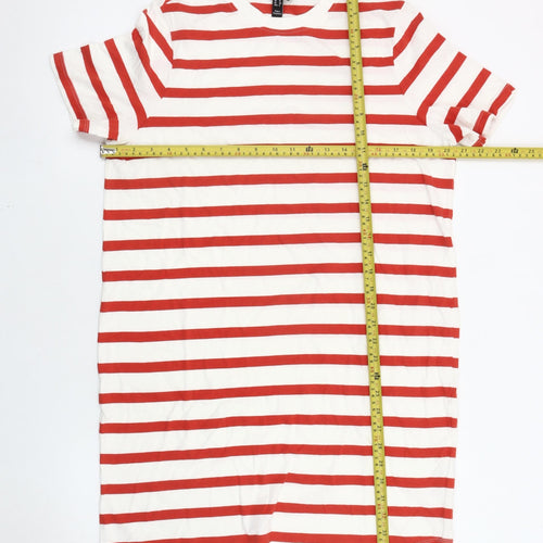 New Look Women’s Red White Striped Cotton T-Shirt Dress UK 12