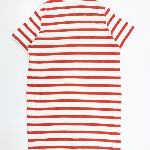 New Look Women’s Red White Striped Cotton T-Shirt Dress UK 12