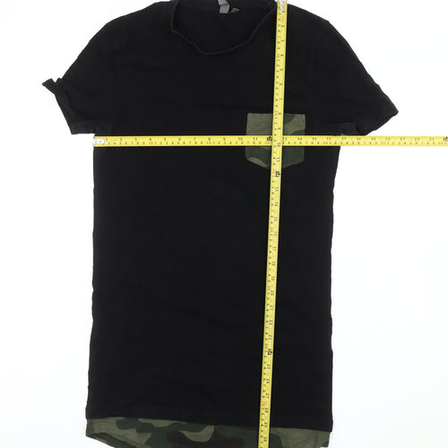 ASOS Men’s Black Camouflage Pocket T-Shirt Size M Crew Neck