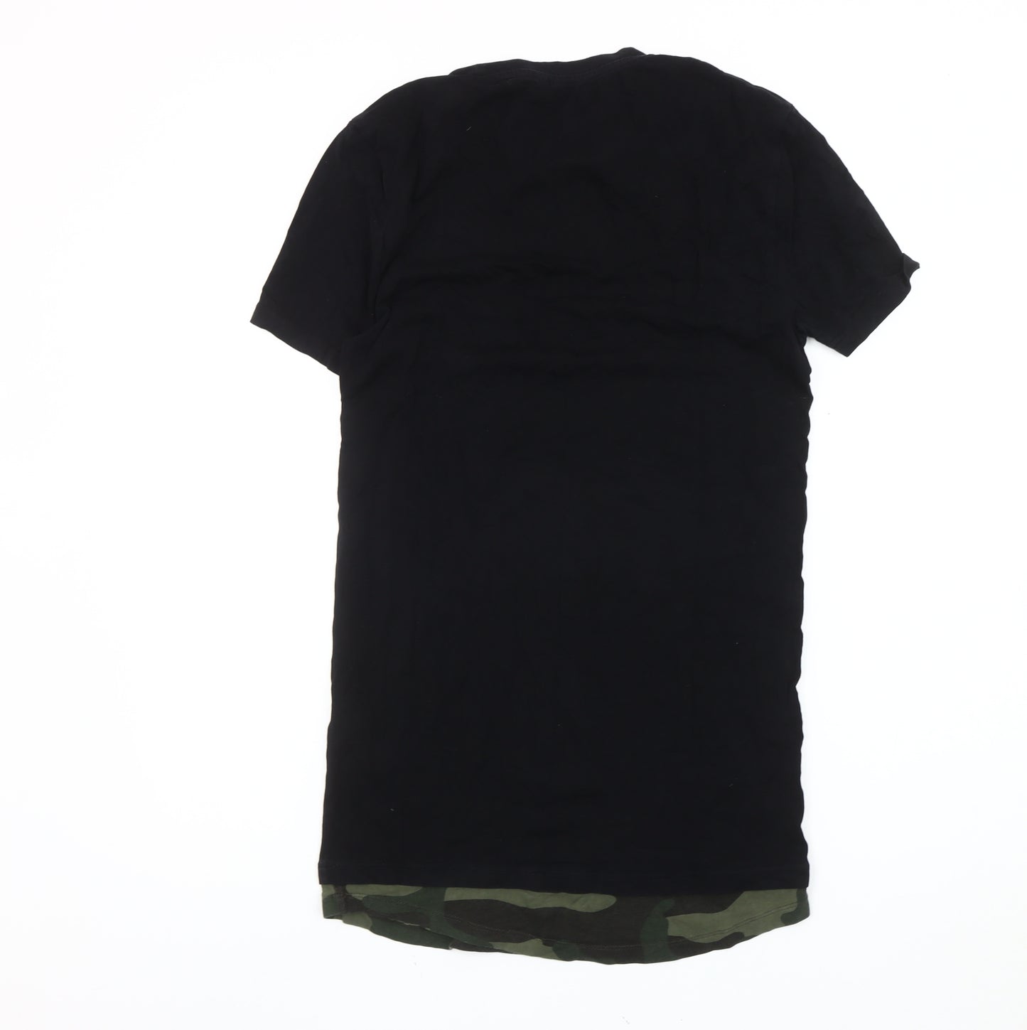 ASOS Men’s Black Camouflage Pocket T-Shirt Size M Crew Neck