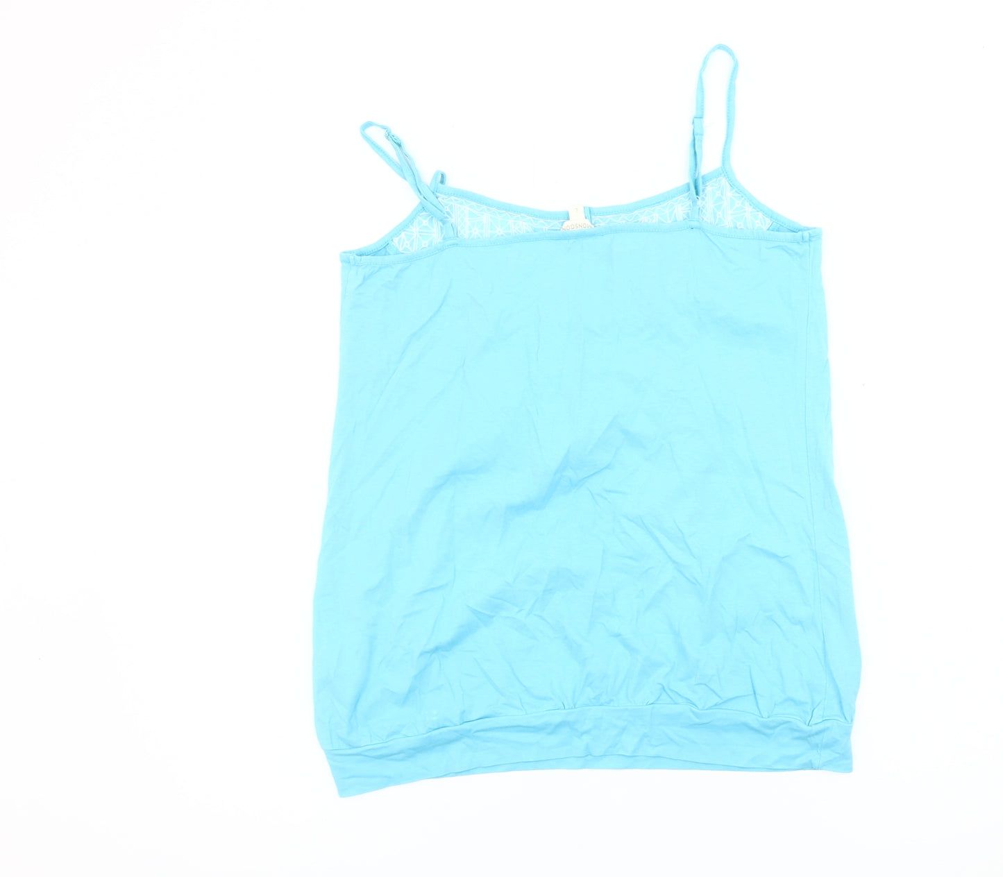 Monsoon Womens Blue Cotton Embroidered Camisole Tank Top L