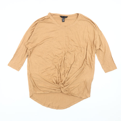 New Look Women's Beige Tunic T-Shirt Size 8 Relaxed Fit