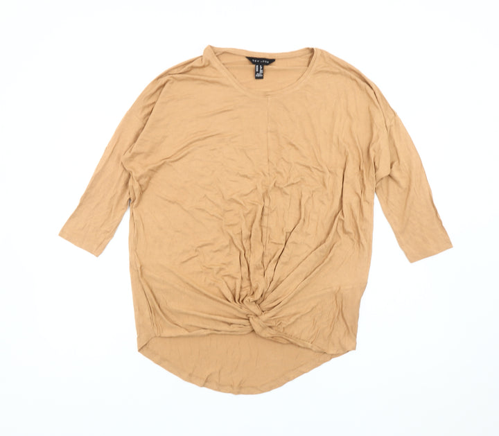 New Look Women's Beige Tunic T-Shirt Size 8 Relaxed Fit