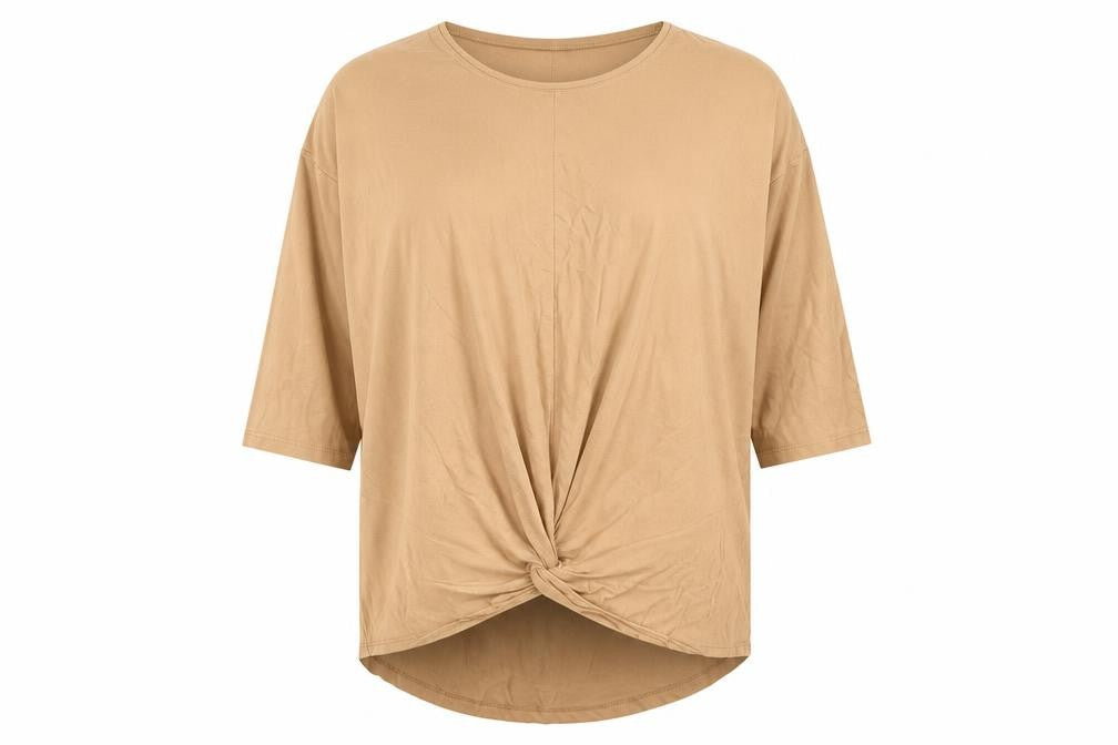 New Look Women's Beige Tunic T-Shirt Size 8 Relaxed Fit