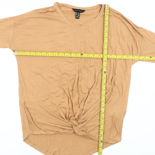 New Look Women's Beige Tunic T-Shirt Size 8 Relaxed Fit