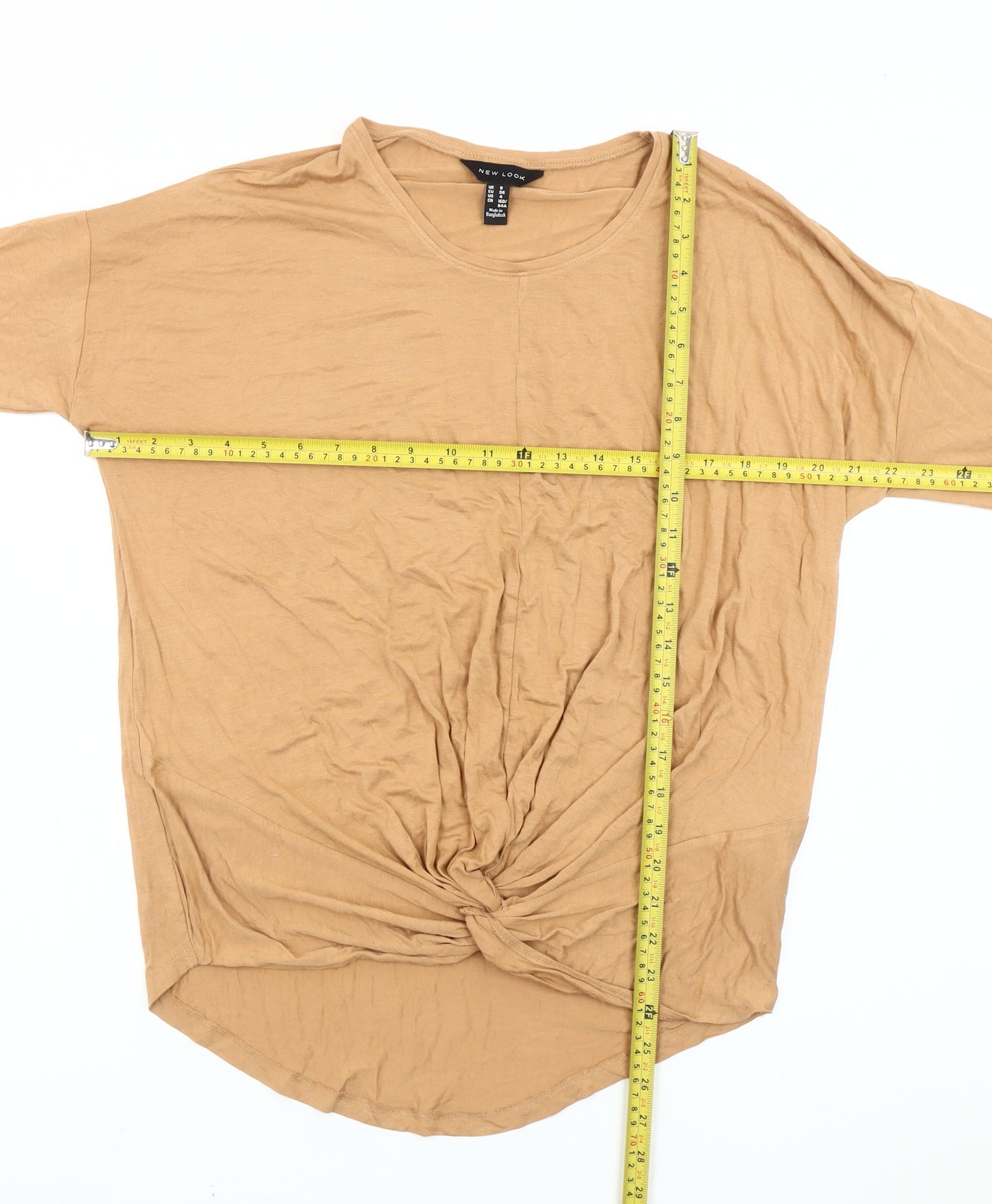 New Look Women's Beige Tunic T-Shirt Size 8 Relaxed Fit