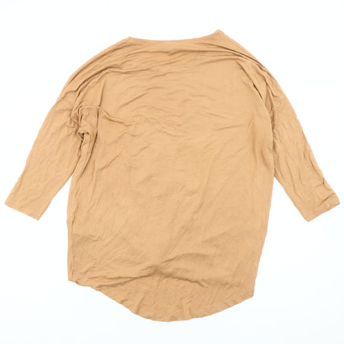 New Look Women's Beige Tunic T-Shirt Size 8 Relaxed Fit