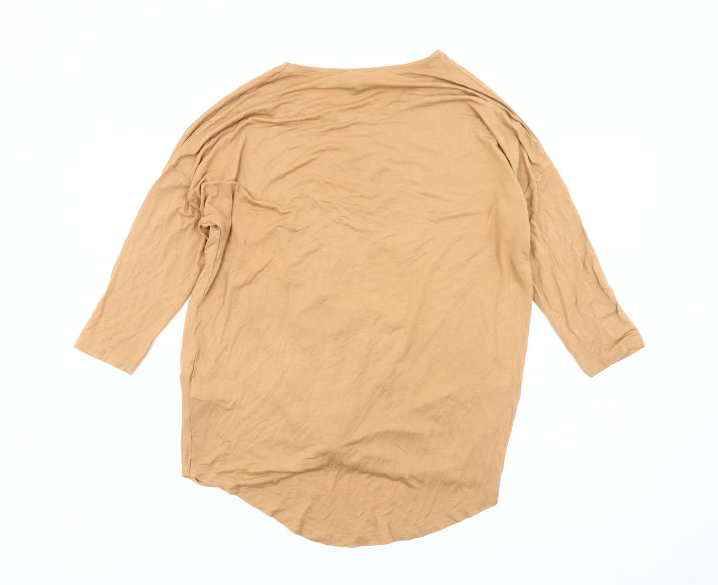 New Look Women's Beige Tunic T-Shirt Size 8 Relaxed Fit