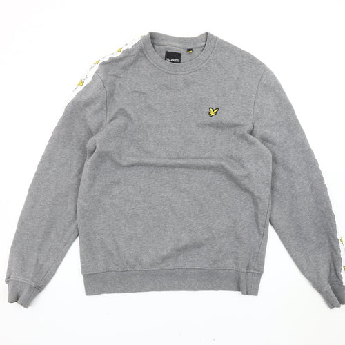 Lyle & Scott Mens Grey Sweatshirt M Logo Crew Neck Pullover