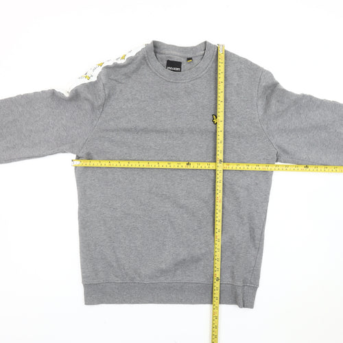 Lyle & Scott Mens Grey Sweatshirt M Logo Crew Neck Pullover