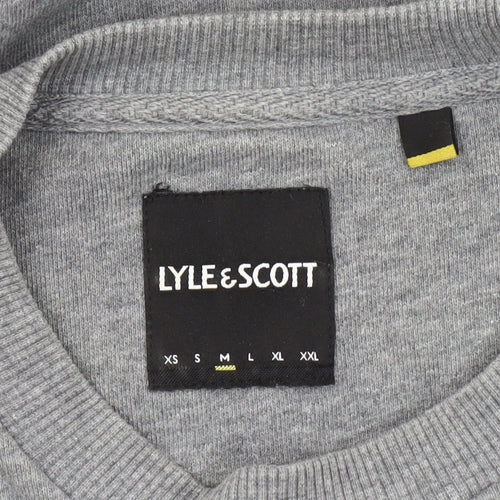 Lyle & Scott Mens Grey Sweatshirt M Logo Crew Neck Pullover