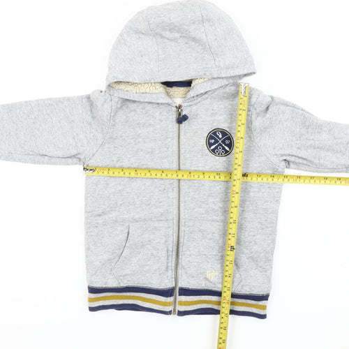 Mini Boden Harry Potter Boys Grey Hoodie 4-5Y Full Zip Fleece Lined