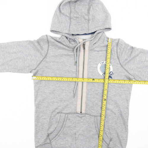 Fat Face Womens Grey Hoodie Size 12 Pullover Zip Logo Casual