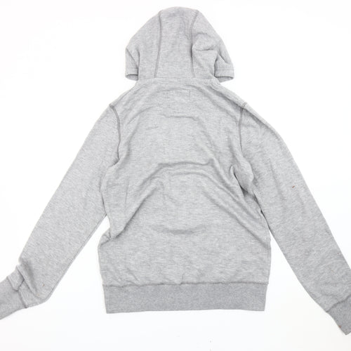 Fat Face Womens Grey Hoodie Size 12 Pullover Zip Logo Casual