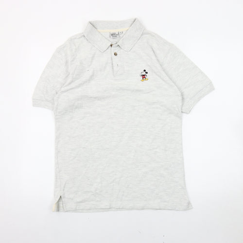 The Disney Store Men’s Grey Polo Shirt S Embroidered Mickey Logo