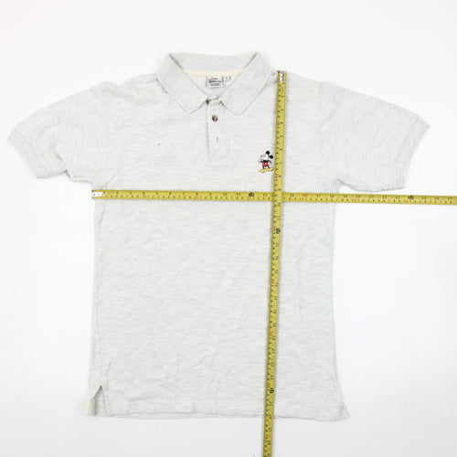 The Disney Store Men’s Grey Polo Shirt S Embroidered Mickey Logo