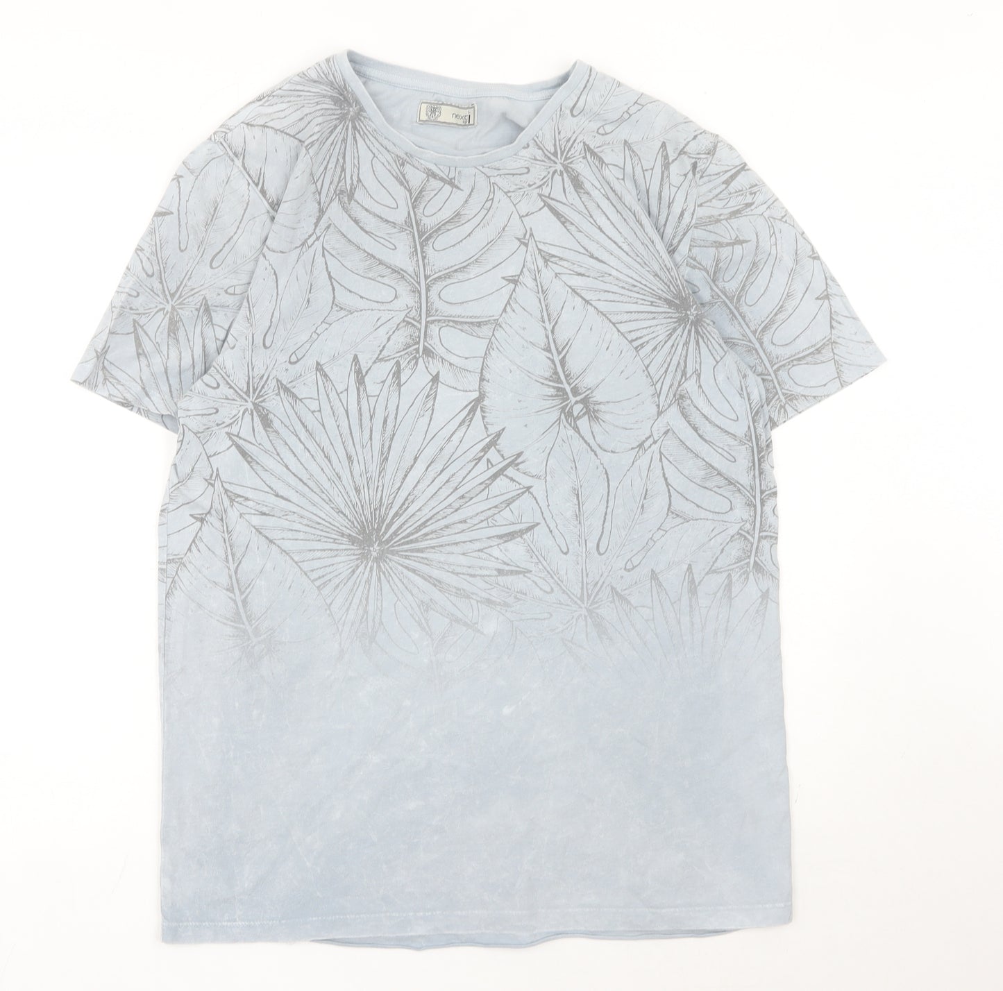 Next Women’s Blue Tropical Print Cotton T-Shirt Size L