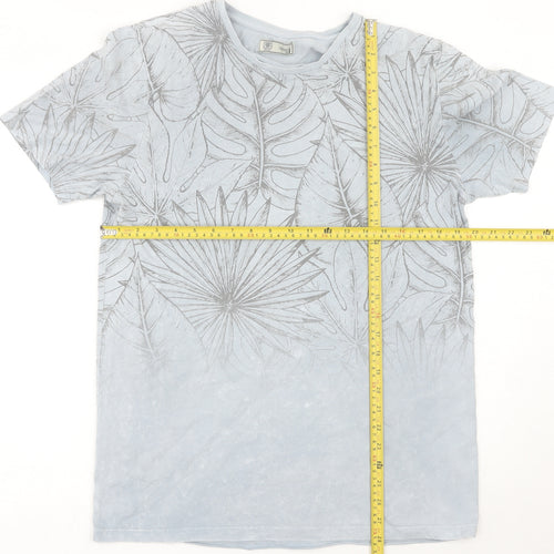 Next Women’s Blue Tropical Print Cotton T-Shirt Size L