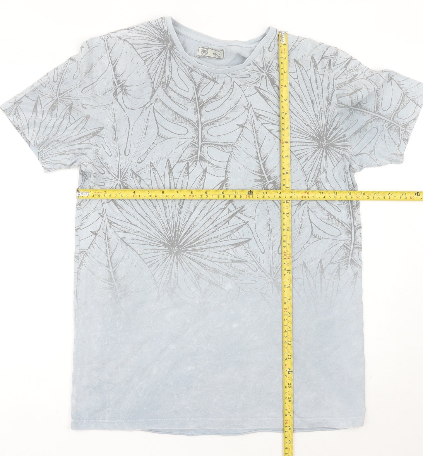 Next Women’s Blue Tropical Print Cotton T-Shirt Size L