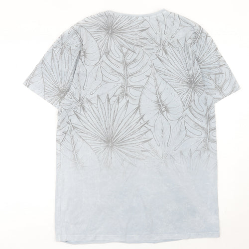 Next Women’s Blue Tropical Print Cotton T-Shirt Size L