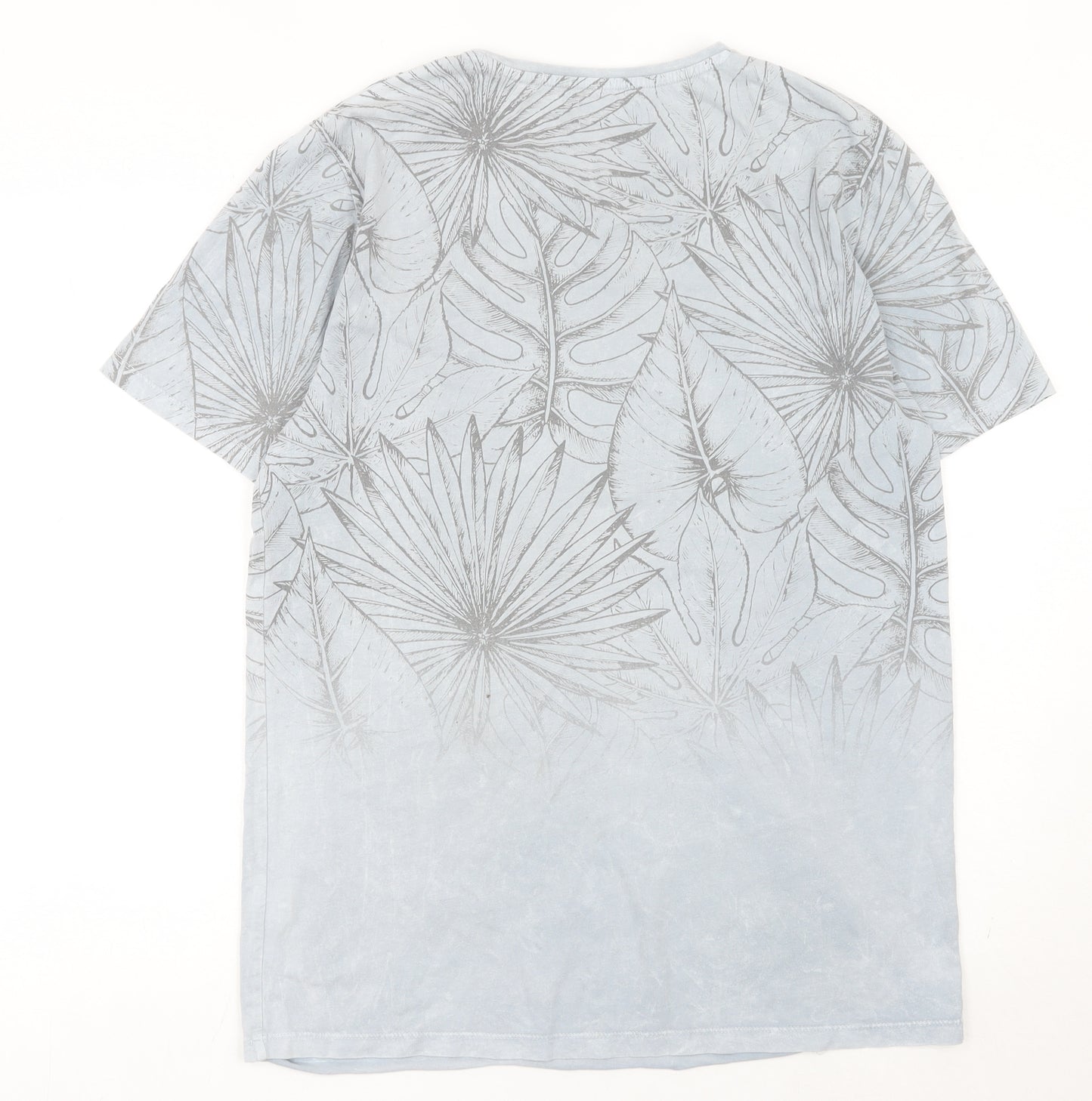 Next Women’s Blue Tropical Print Cotton T-Shirt Size L