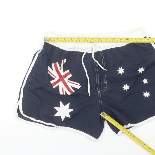 Go Australia Womens Blue Size 16 Athletic Flag Shorts Quick Dry