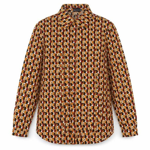 PrettyLittleThing Women’s Multicoloured Geometric Button-Up Shirt UK 8