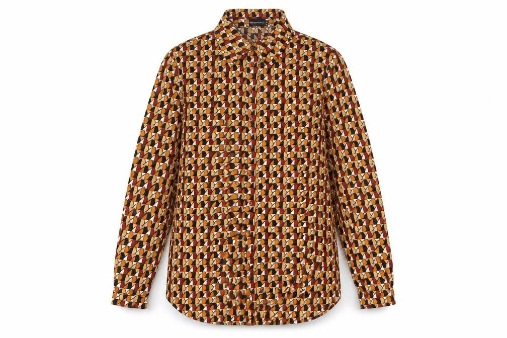 PrettyLittleThing Women’s Multicoloured Geometric Button-Up Shirt UK 8