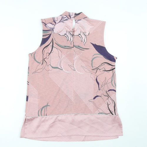 Next Women’s Pink Floral Sleeveless High Neck Blouse UK 12