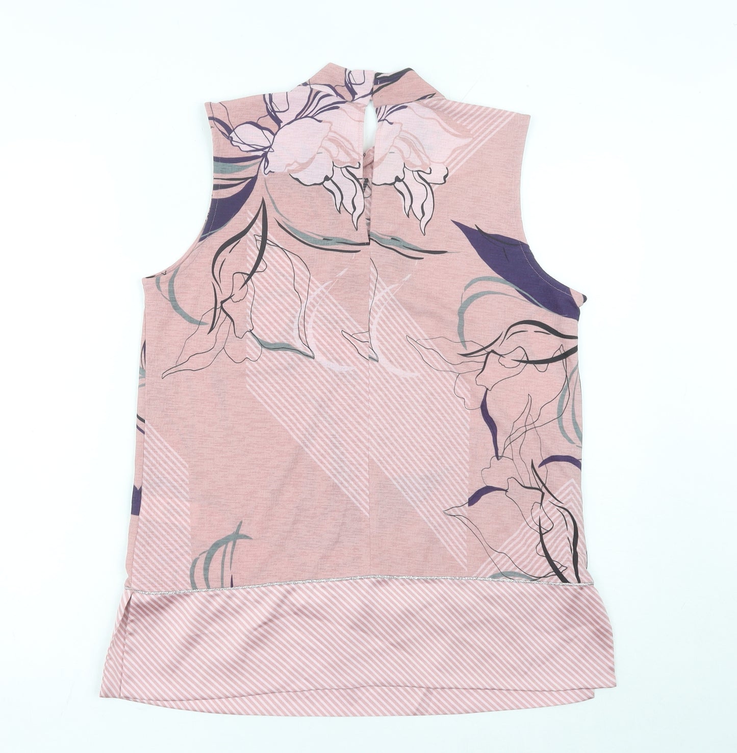 Next Women’s Pink Floral Sleeveless High Neck Blouse UK 12