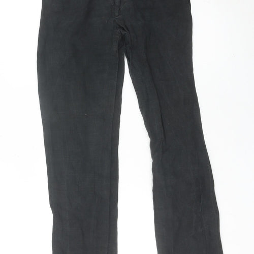 Ralph Lauren Women’s Black Linen Straight Leg Trousers Size 4
