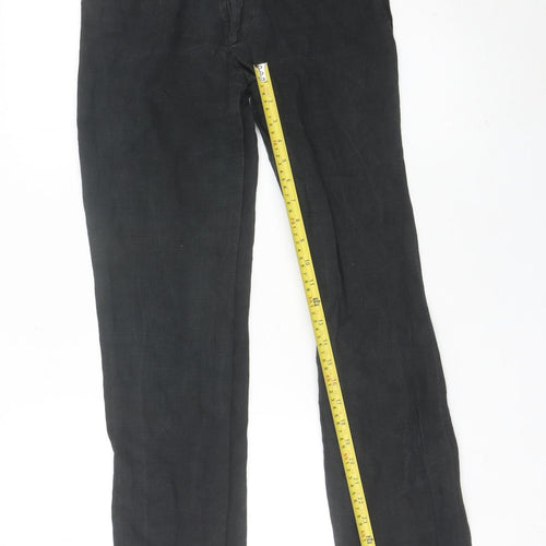 Ralph Lauren Women’s Black Linen Straight Leg Trousers Size 4