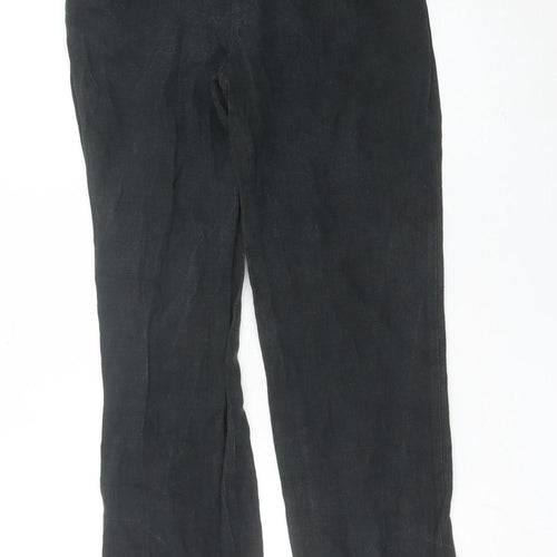 Ralph Lauren Women’s Black Linen Straight Leg Trousers Size 4