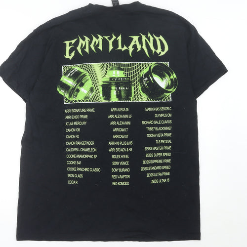 Gildan Men's Black Large Graphic Print Crew Neck T-Shirt