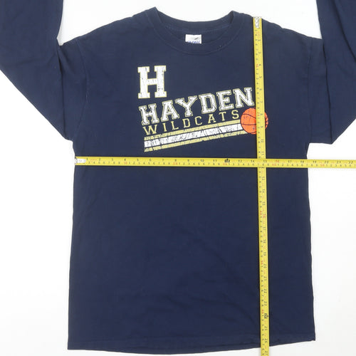 Gildan Men’s Blue Long Sleeve Hayden Wildcats Graphic T-Shirt Size M
