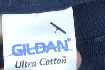 Gildan Men’s Blue Long Sleeve Hayden Wildcats Graphic T-Shirt Size M