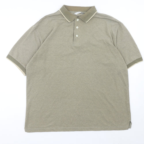Marks & Spencer Men’s Beige Polo Shirt Medium St Michael Cotton Blend
