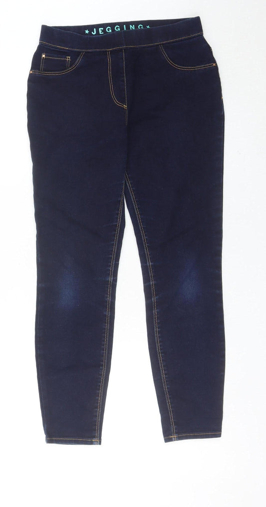 George Girls Blue Jegging Jeans 11-12 Years Slim Fit Elastic Waist