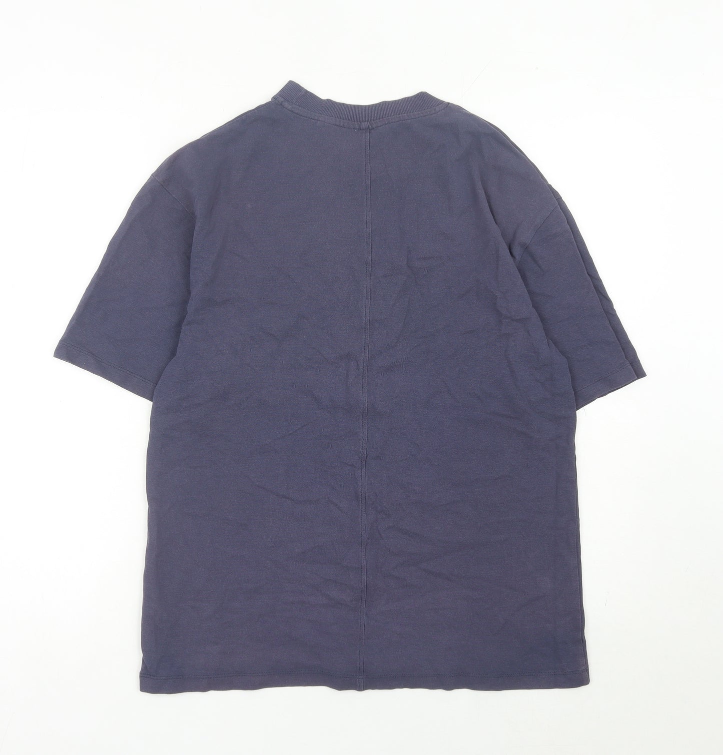 Collusion Men’s Blue XS Crew Neck Cotton T-Shirt
